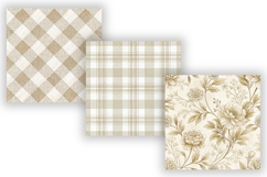 Ivory Toile Digital Paper Pack, Vintage Floral Toile Product Image 5