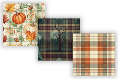 Plaid Harvest Festival Digital Paper, Seamless Fall Pattern Product Image 5