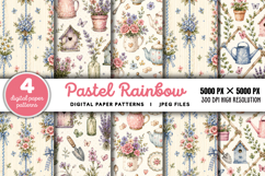 Pastel Rainbow Digital Paper JPG Product Image 1