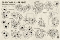 Flower Garden Line Art Collection Svg Png Eps Product Image 2