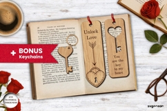 Valentine's Day Couple Bookmarks SVG Bundle | Laser Cut Product Image 5