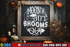 Moon's out brooms out SVG, Witch Quote SVG, Witch SVG Product Image 3