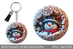 Cute Snowman Keychain Design. Cute Snowman Sublimation Product Image 1