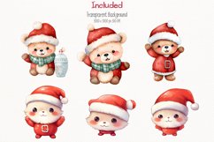 Cute Animals Christmas Watercolor 45 Cliparts Collection Product Image 5