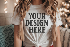 Christmas Bella Canvas 3001Silver Shirt Mockup ,Trandy Product Image 1