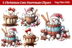 Christmas Cute-Snowman Clipart PNG Product Image 1