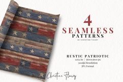 Seamless Cottagecore Patriotic Stripes Wood Digital Paper Product Image 2