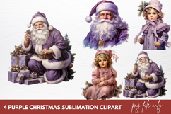 Purple Christmas Sublimation clipart Product Image 1