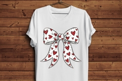 Valentine&#039;s Day Coquette Bow PNG, Red Heart Valentine&#039;s Product Image 5