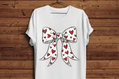 Valentine's Day Coquette Bow PNG, Red Heart Valentine's Product Image 5