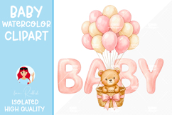 Watercolor Baby Bear, Nursery Illustration for Baby Show Product Image 1