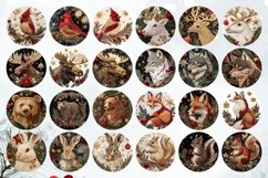 Round Christmas Ornaments Bundle, Embroidery Christmas PNG Product Image 5