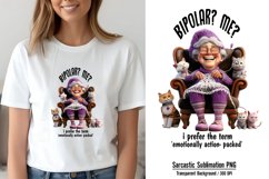 Funny Quotes Sublimation, Bipolar? me? i prefer the term 'em Product Image 1