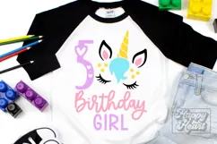Five Birthday Unicorn SVG - 5th Birthday Unicorn Shirt PNG Product Image 1