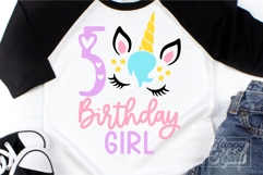 Five Birthday Unicorn SVG - 5th Birthday Unicorn Shirt PNG Product Image 5