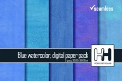 5 Blue Watercolor Seamless Digital Papers Product Image 1