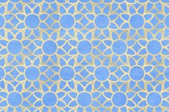 5 Blue Watercolor Seamless Digital Papers with Gold Patterns Product Image 6