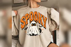 Spooky Cat PNG, Cute Halloween Ghost Cat Design, Retro Hallo Product Image 3