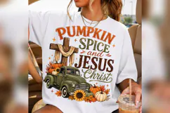 Pumpkin Spice Jesus Christ PNG, Christian Fall Truck Design Product Image 4