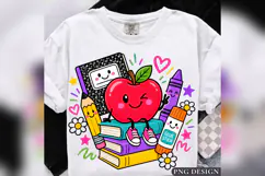 Back to School PNG, Cute Apple Pencil Crayon Notebook Design Product Image 2