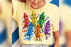 Cute Crayon Squad PNG, Colorful Back to School Shirt Design Product Image 5
