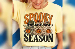 Spooky Season Ghost Trio PNG, Camo Leopard Checker Halloween Product Image 4