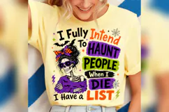 Funny Halloween Skeleton Quote PNG, I Fully Intend to Haunt Product Image 4
