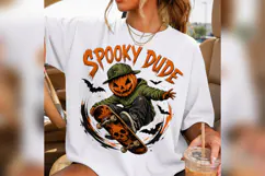 Spooky Dude Halloween PNG, Pumpkin Head Skateboard Design Product Image 3