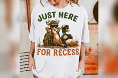 Just Here for Recess PNG, Funny Deer Duck School Design Product Image 5
