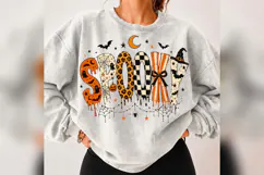 Spooky Halloween PNG, Retro Leopard Checkered Spooky Product Image 1