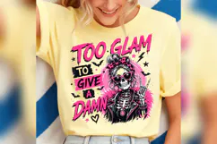 Too Glam to Give a Damn Skeleton PNG, Pink Halloween Girl Product Image 4