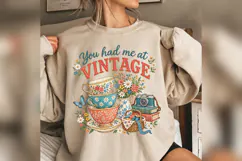 Vintage Tea PNG, Floral Teacup Retro Camera Design, Cottagec Product Image 4