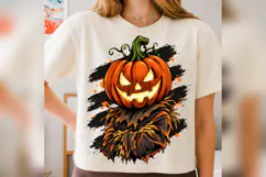 Halloween Pumpkin PNG, Scary Jack O Lantern Design, Spooky Product Image 2