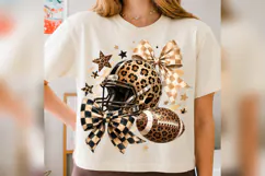 Leopard Football PNG, Game Day Bow PNG, Checkered Football Product Image 4