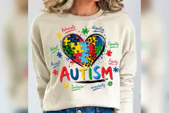 Autism Acceptance PNG, Neurodiversity Puzzle Heart, Autism Product Image 4