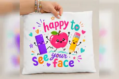 Happy To See Your Face PNG, Cute Teacher Apple Design Product Image 4