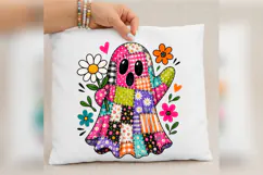 Patchwork Ghost PNG, Floral Halloween Ghost Design Product Image 3