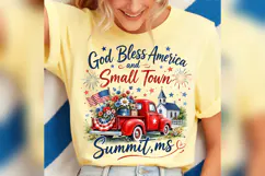 God Bless America PNG, Small Town Summit MS Patriotic Design Product Image 4
