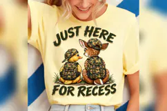 Just Here for Recess Duck Deer PNG, Camo Back to School Product Image 4