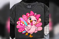 Pink Turkey PNG, Coquette Thanksgiving Turkey, Girly Floral Product Image 4