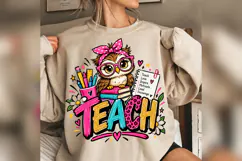 Teacher Owl Mug PNG, Cute Back to School Teacher Design Product Image 4