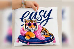 Easy Tiger PNG, Sassy Tiger Pink Sunglasses, Retro Girly Product Image 3
