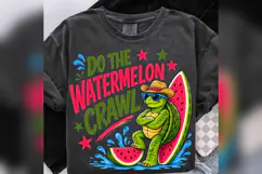 Watermelon Crawl PNG, Cute Turtle Summer Design, Watermelon Product Image 2