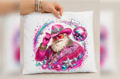 Pink Cowboy Santa PNG, Western Christmas Disco Santa, Leopar Product Image 5