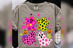 Colorful Ghost Halloween PNG, Cute Pattern Ghost Design Product Image 4