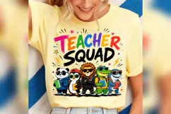 Teacher Squad Cute Animals PNG, Colorful Back to School Product Image 4
