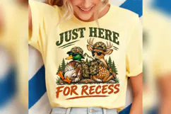 Just Here for Recess Hunting PNG, Funny Deer Duck School Product Image 4