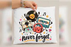 Retro Music Never Forget PNG, Vintage Cassette Vinyl Camera Product Image 4