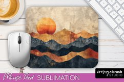 Boho Mouse Pad, Minimalist Landscape Mousepad Sublimation Product Image 1