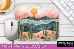 Boho Mouse Pad, Minimalist Landscape Mousepad Sublimation Product Image 1